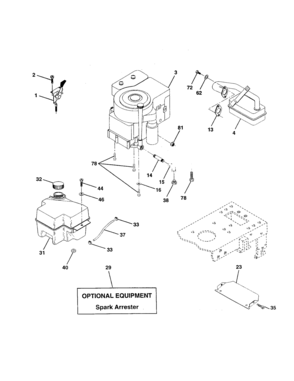 Engine Diagram and Parts List for 917259920  Craftsman Lawn Tractor