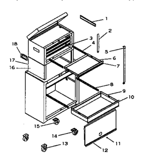 Unit Parts Diagram and Parts List for 706657930  Craftsman Tool Stand & Cart