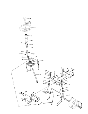 Steering Assembly Diagram and Parts List for 917277040  Craftsman Lawn Tractor