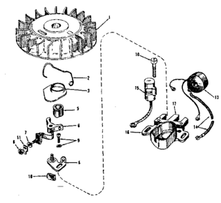 Magneto Diagram and Parts List for 143524081  Craftsman Engine
