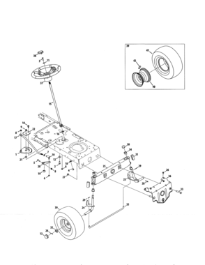 Steering/wheel Assembly Diagram and Parts List for 247273730  Craftsman Lawn Tractor