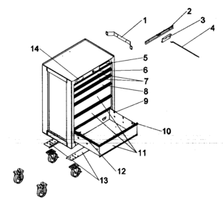Part Location Diagram of T16771-ENCS Craftsman Tool chest lock actuator channel
