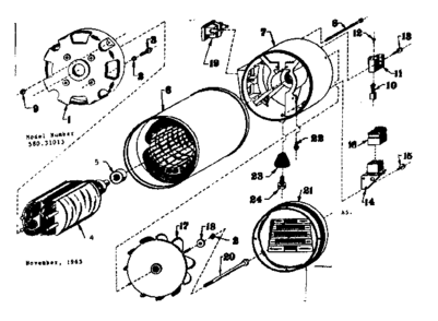 Part Location Diagram of N-24071 Craftsman Rectifer support assembly