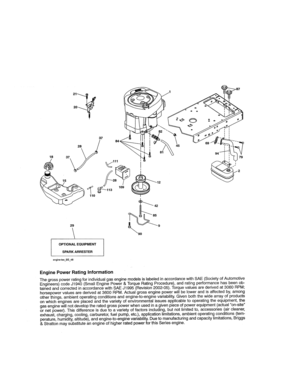 Engine Diagram and Parts List for 917250842  Craftsman Lawn Tractor