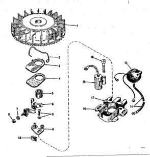 Magneto (phelon F-3220-h2) Diagram and Parts List for 143104010  Craftsman Engine