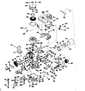 Basic Engine Diagram and Parts List for 143226182  Craftsman Engine