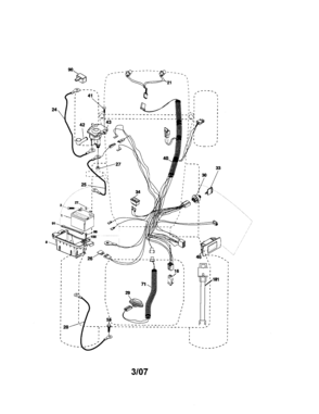 Electrical Diagram and Parts List for 917287260  Craftsman Lawn Tractor