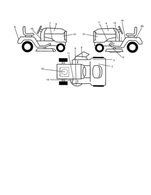 Decals Diagram and Parts List for 917250470  Craftsman Lawn Tractor