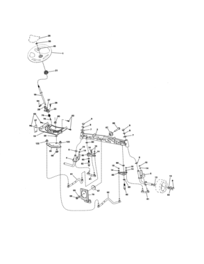 Steering Assembly Diagram and Parts List for 917986451  Craftsman Lawn Tractor