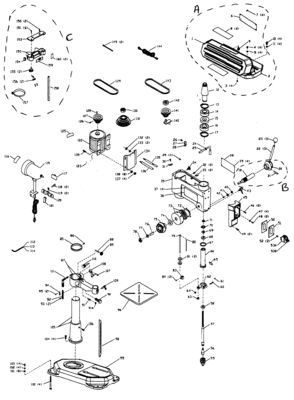 Drill Pres Diagram and Parts List for 351229000  Craftsman Drill Press