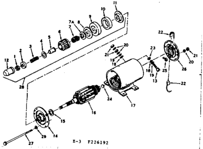 Starter Motor Diagram and Parts List for 143226192  Craftsman Engine