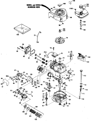 Replacement Parts Diagram and Parts List for 143394342  Craftsman Engine