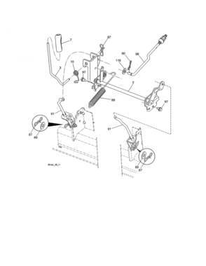 Lift Diagram and Parts List for 917250842  Craftsman Lawn Tractor