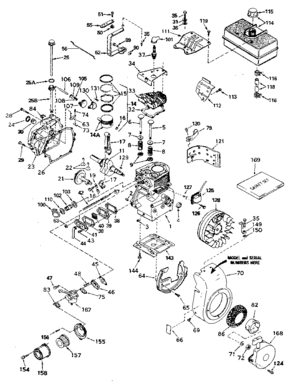 Replacement Parts Diagram and Parts List for 143806142  Craftsman Engine