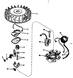 Magneto (phelon F-3220-m3) Diagram and Parts List for 143104101  Craftsman Engine