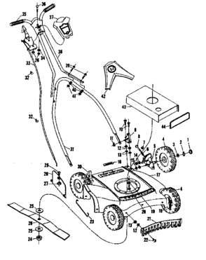 Replacement Parts Diagram and Parts List for 13191300  Craftsman Lawn Mower