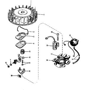 Magneto Diagram and Parts List for 14355201  Craftsman Engine