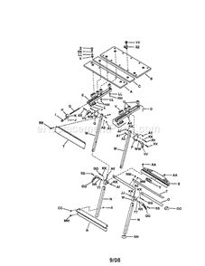 Workbench Diagram and Parts List for 69565790  Craftsman Workbench