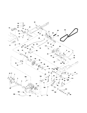 Ground Drive Diagram and Parts List for 917279982  Craftsman Lawn Tractor