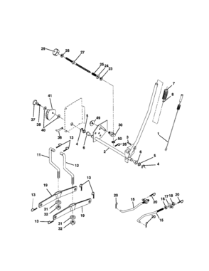 Mower Lift Diagram and Parts List for 917279951  Craftsman Lawn Tractor