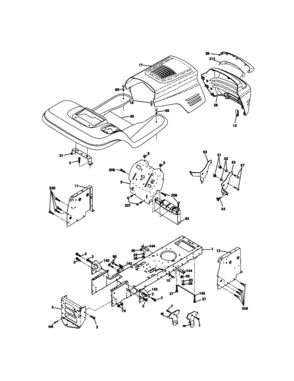 Chassis And Enclosures Diagram and Parts List for 917270654  Craftsman Lawn Tractor