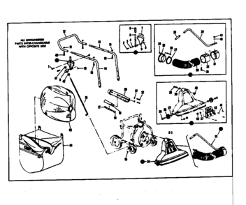 Bag And Handle Assembly Diagram and Parts List for 53679821  Craftsman Lawn Mower