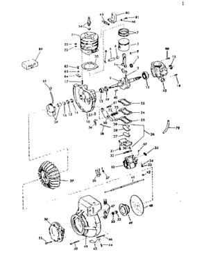Engine Diagram and Parts List for 91760022  Craftsman Chainsaw