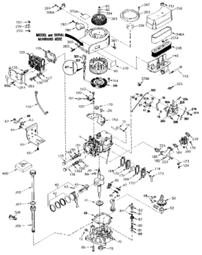 Replacement Parts Diagram and Parts List for 143436112  Craftsman Engine