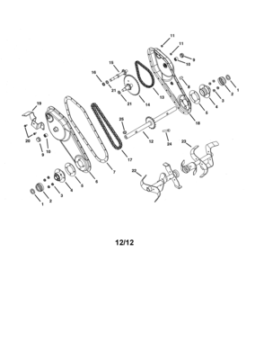 Tines/tine Shaft Diagram and Parts List for 48624003  Craftsman Lawn Tractor