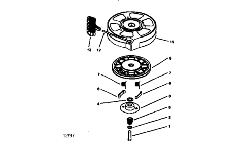 Recoil Starter 590735 Diagram and Parts List for 143590735  Craftsman Lawn Mower