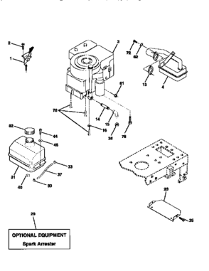 Engine Diagram and Parts List for 917256870  Craftsman Lawn Tractor