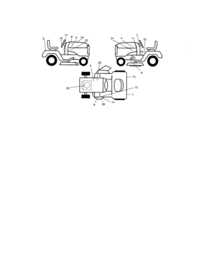 Decals Diagram and Parts List for 917273643  Craftsman Lawn Tractor