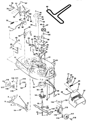 Mower Deck Diagram and Parts List for 917259540  Craftsman Lawn Tractor
