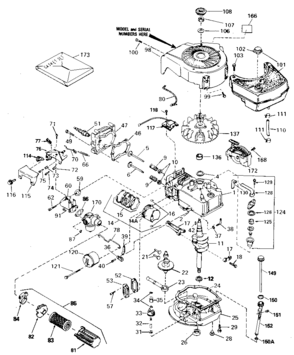 Replacement Parts Diagram and Parts List for 143384292  Craftsman Engine