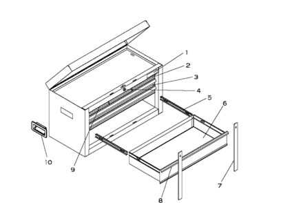 Part Location Diagram of 27860A1-RF Craftsman Tool chest handle