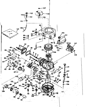 Basic Engine Diagram and Parts List for 143184092  Craftsman Engine