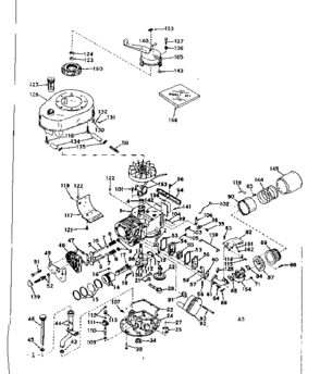 Basic Engine Diagram and Parts List for 143176052  Craftsman Engine