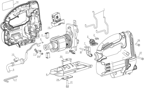 Diagram Diagram and Parts List for CMES612 Type 1 Craftsman Jig Saw