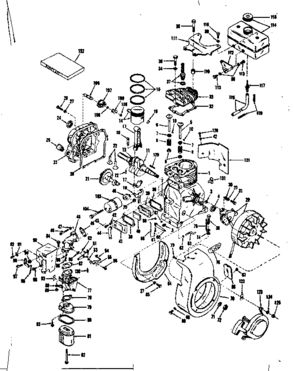 Basic Engine Diagram and Parts List for 14350300  Craftsman Engine