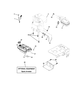 Engine Diagram and Parts List for 917273643  Craftsman Lawn Tractor