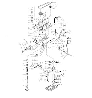 Drill Press Assy Diagram and Parts List for 12434983  Craftsman Drill Press