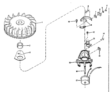 Magneto (wico Fw-2617) Diagram and Parts List for 14310301  Craftsman Engine