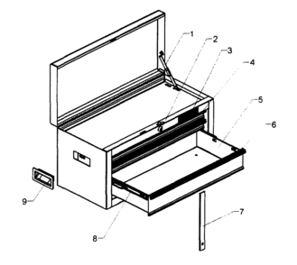 Part Location Diagram of 27860A1-RPT Craftsman Tool chest handle