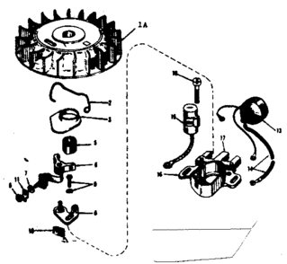 Magneto No. 610667 Diagram and Parts List for 143123071  Craftsman Engine