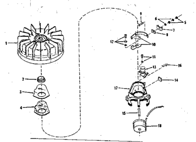 Magneto (wico Fw-2682) Diagram and Parts List for 143105021  Craftsman Engine