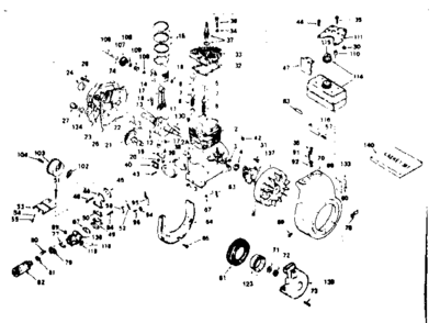 Unit Parts Diagram and Parts List for 143631032  Craftsman Engine