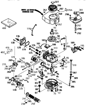 Replacement Parts Diagram and Parts List for 143954500  Craftsman Engine