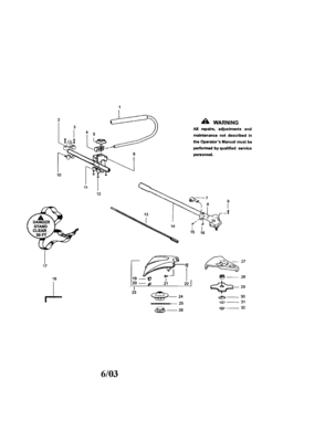 Brushcutter Attachment Diagram and Parts List for 358792441  Craftsman Trimmer