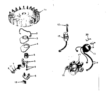 Magneto Diagram and Parts List for 143594012  Craftsman Engine