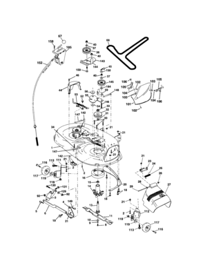Mower Deck Diagram and Parts List for 917273762  Craftsman Lawn Tractor